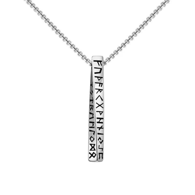 Viking Runes Valknut Necklace – Norse Mobius Pendant for Men & Boys