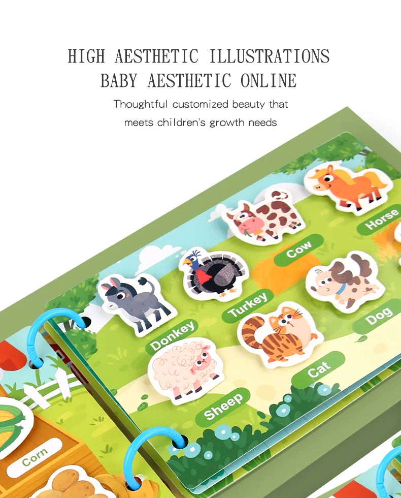 Montessori Quiet Book – My First Learning & Matching Game for Babies