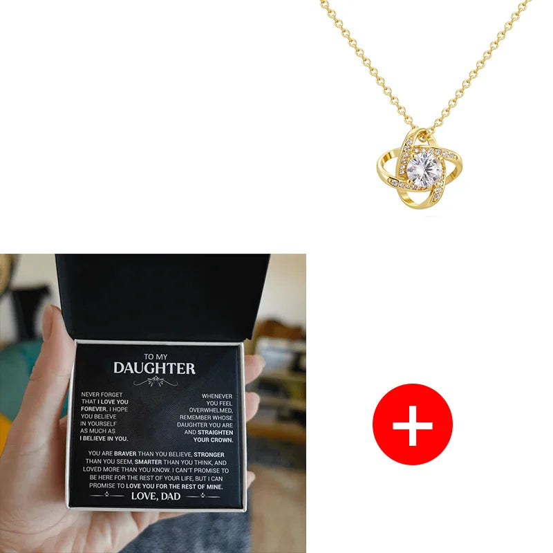 To My Daughter – Lucky Clover Necklace from Dad with Gift Box