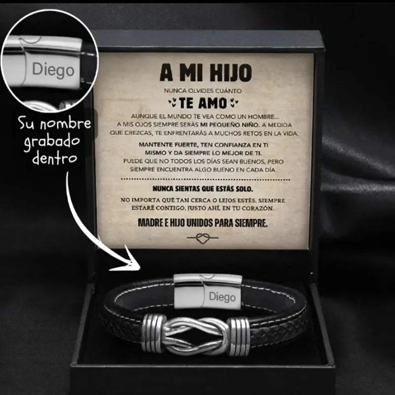To My Son – Forever Linked Woven Leather Bracelet