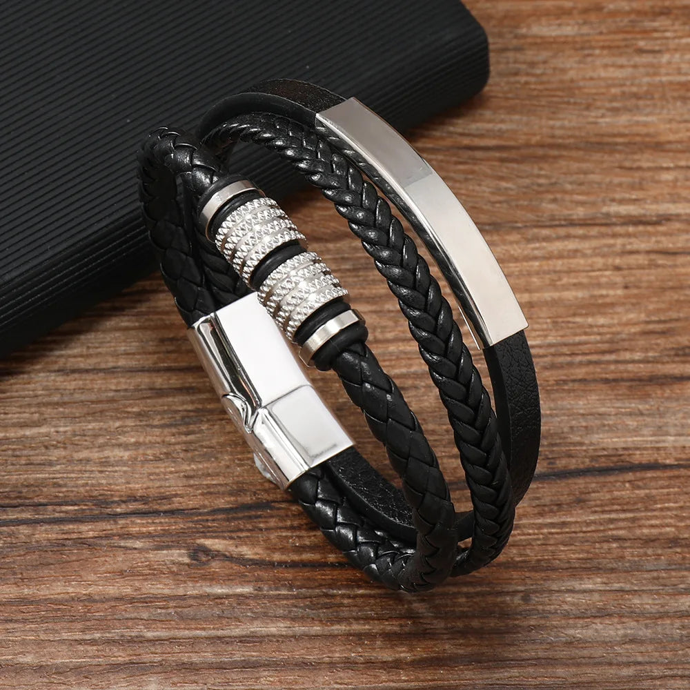 To My Son – Forever Linked Woven Leather Bracelet