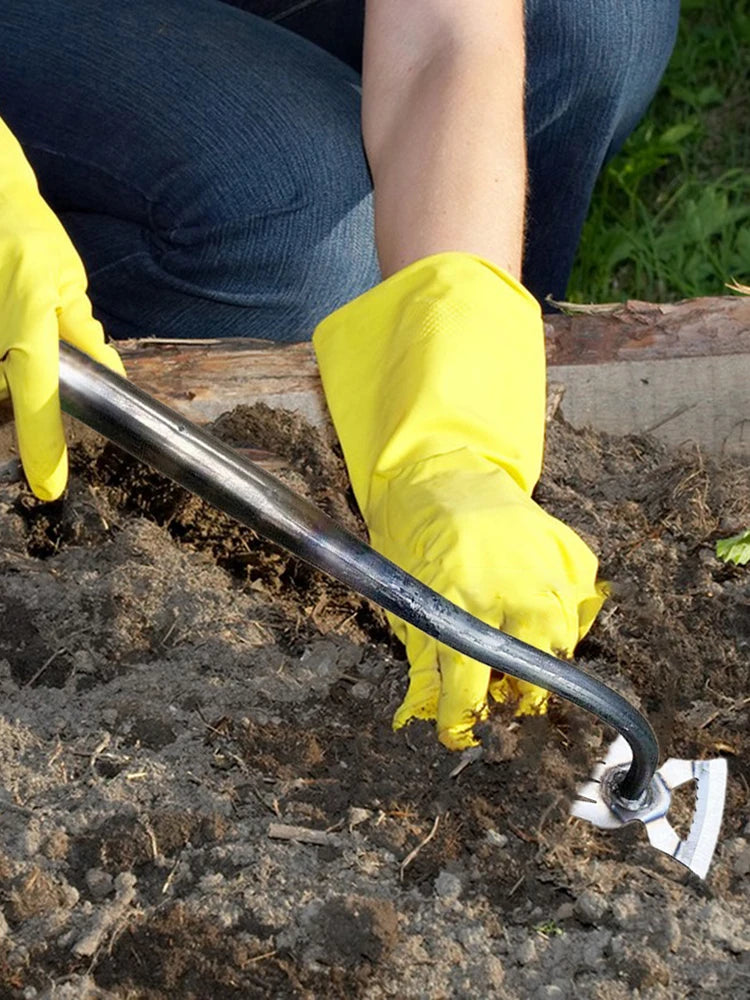2-in-1 Manganese Steel Hand Weeder Multifunctional Garden Rake Agricultural Weed Puller Shovel Grass Rooting Soil Loosening Tool