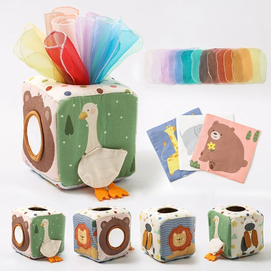Montessori Magic Tissue Box – Soft Sensory Toy for Babies