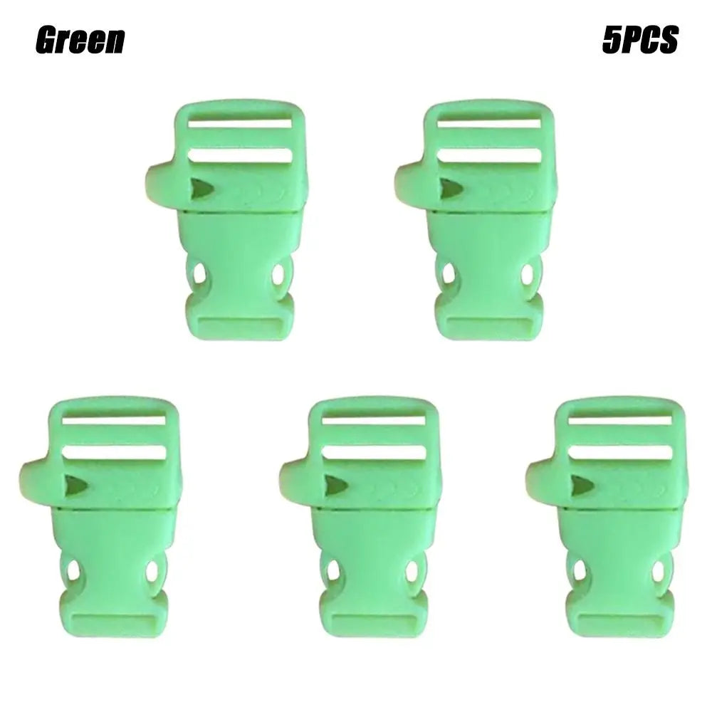 5PCS 20mm Side Release Buckle Curved Emergency Survival Whistle Buckle 550 Paracord Bracelet Strap Buckles Backpack Parts Tool