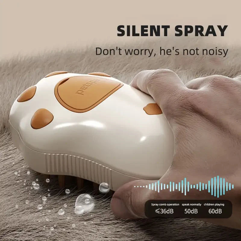 3-in-1 Steam Cat Brush – Grooming, Massage & Hair Removal