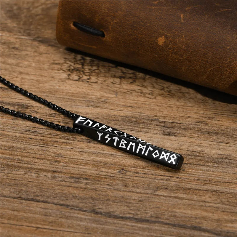 Viking Runes Valknut Necklace – Norse Mobius Pendant for Men & Boys
