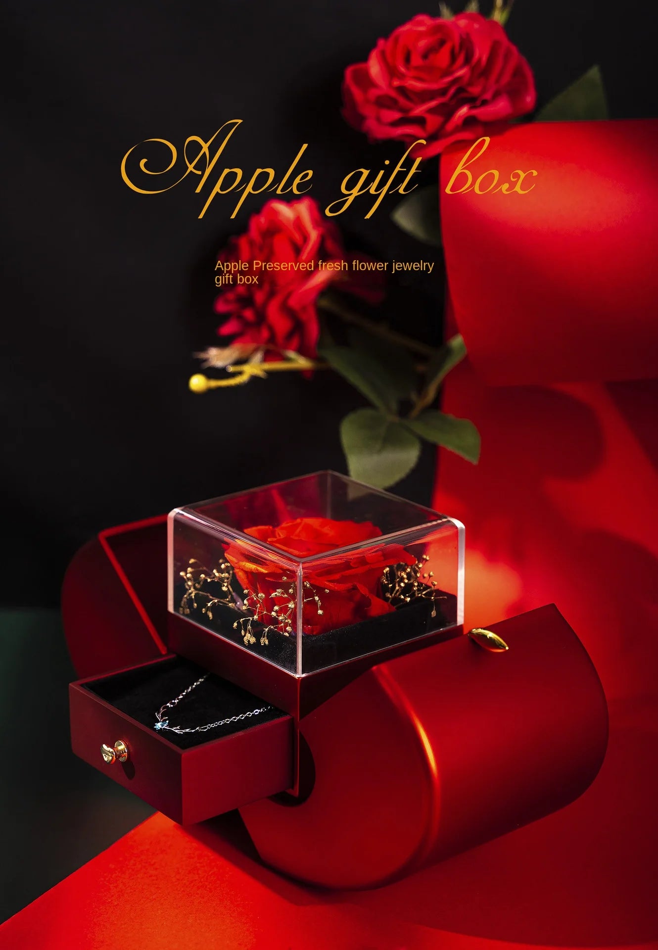 To My Daughter – Four-Leaf Clover Necklace with Eternal Rose Gift Box