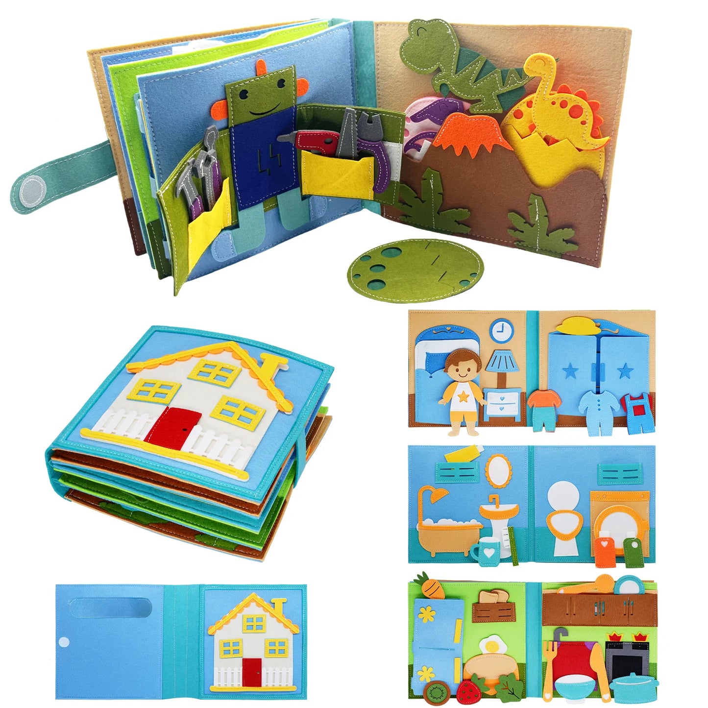 Montessori Busy Book – 3D Felt Activity Book for Toddlers & Preschoolers