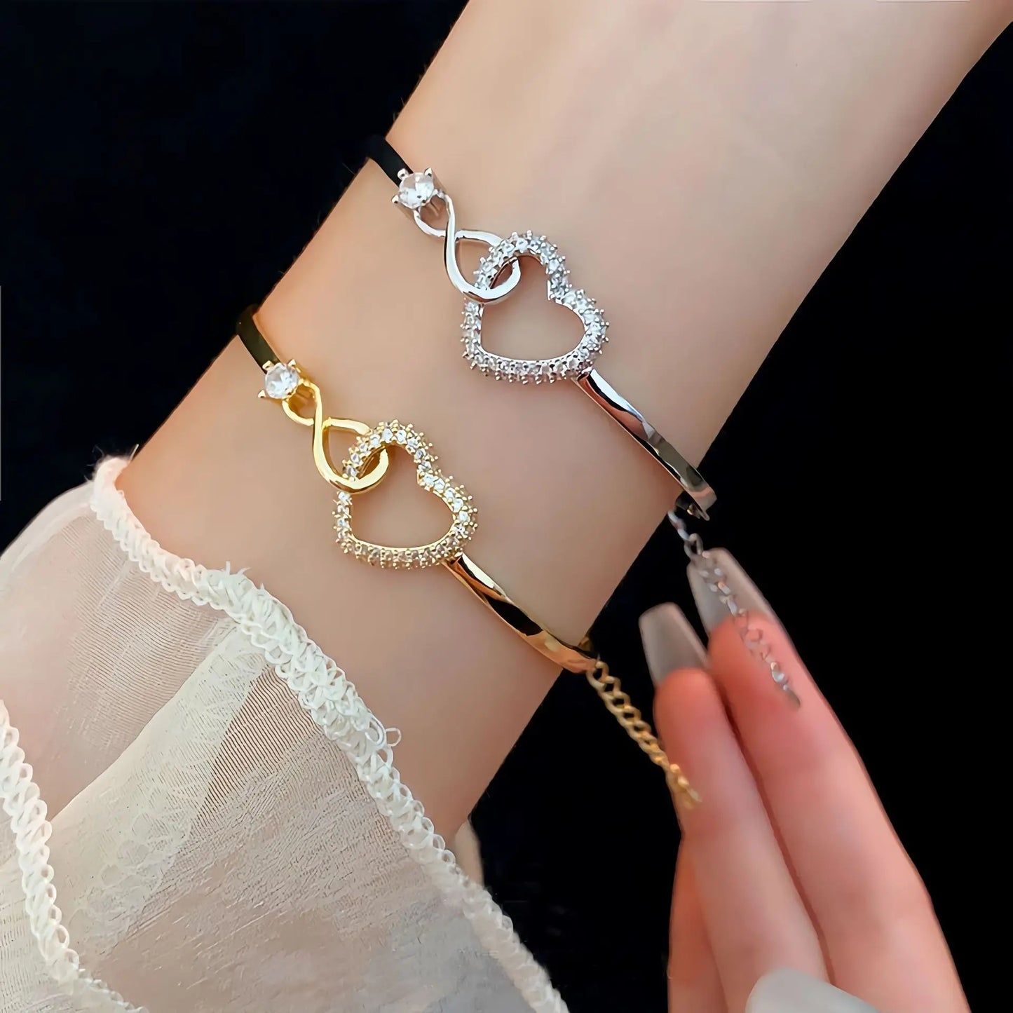 To My Daughter – Infinity Heart Bracelet with Gift Box