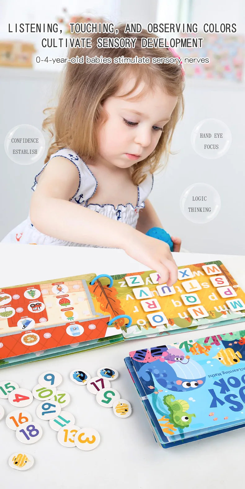 Montessori Quiet Book – My First Learning & Matching Game for Babies