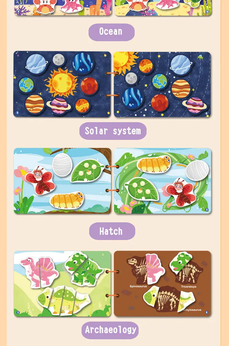 Montessori Busy Book – Early Learning Sticker Activity for Toddlers
