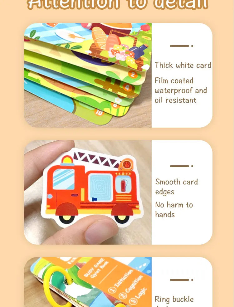 Montessori Busy Book – Early Learning Sticker Activity for Toddlers