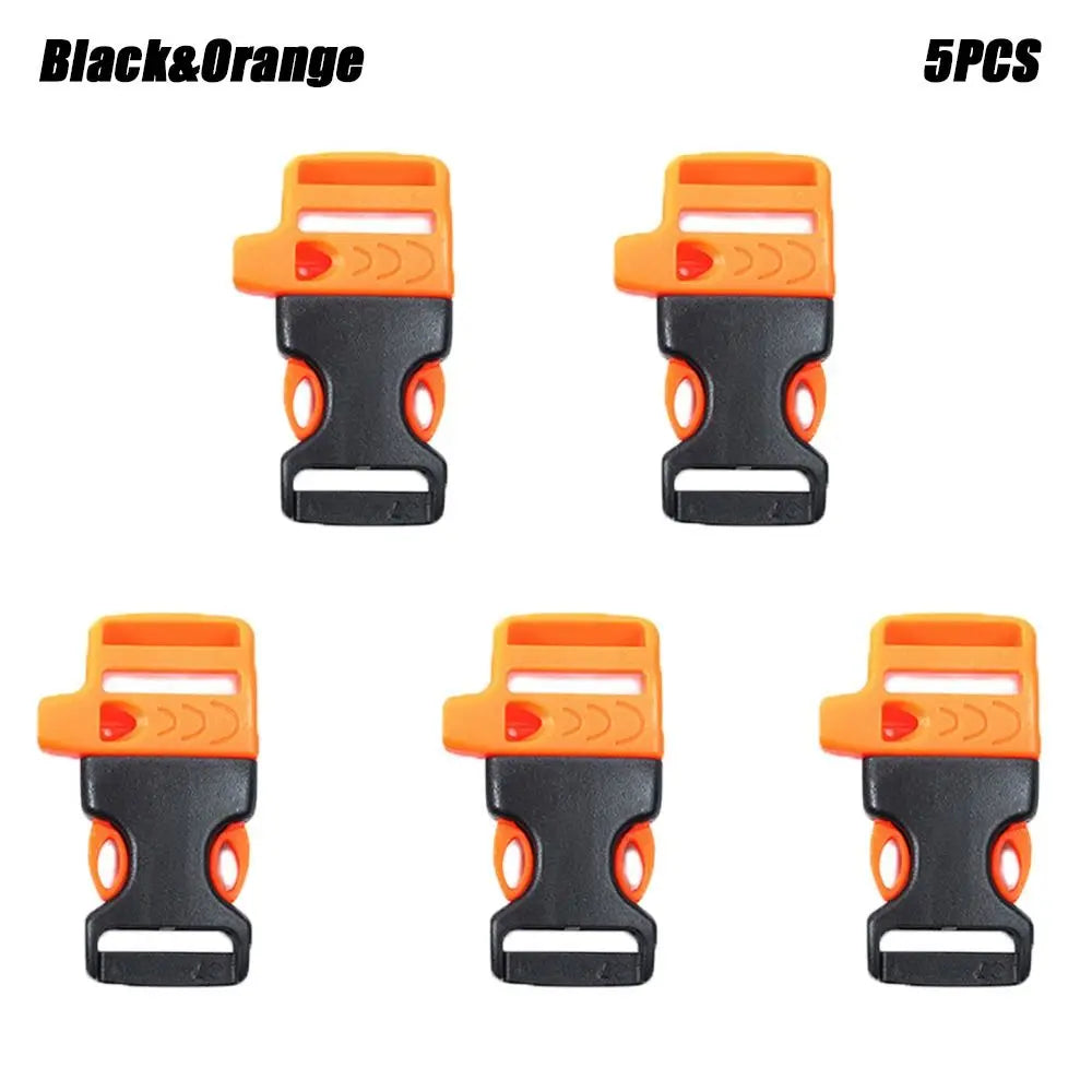 5PCS 20mm Side Release Buckle Curved Emergency Survival Whistle Buckle 550 Paracord Bracelet Strap Buckles Backpack Parts Tool