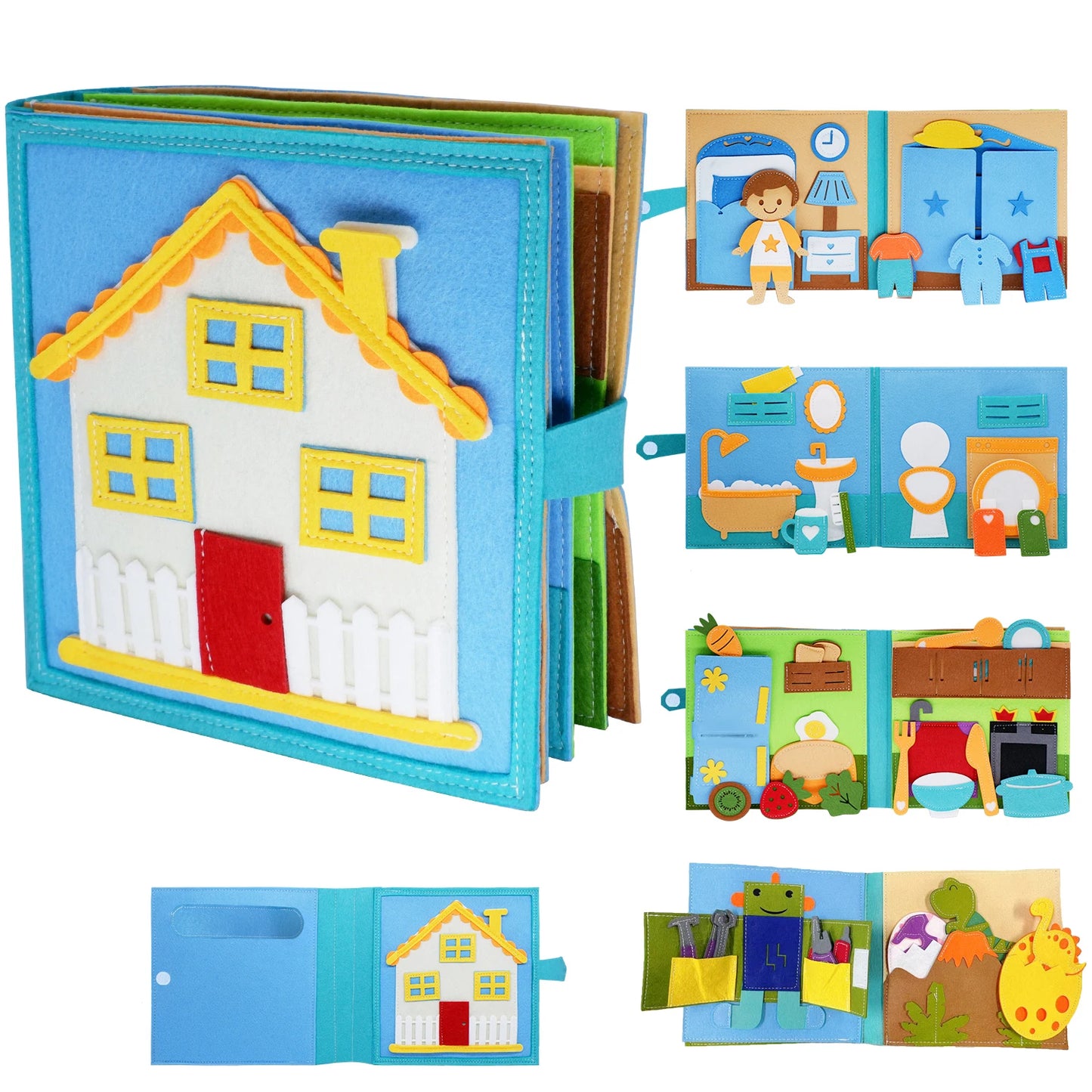 Montessori Busy Book – 3D Felt Activity Book for Toddlers & Preschoolers