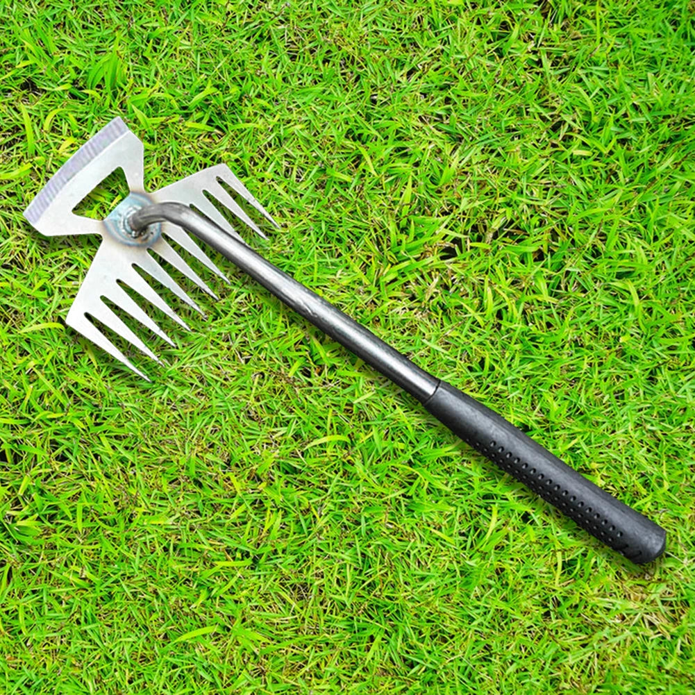 2-in-1 Manganese Steel Hand Weeder Multifunctional Garden Rake Agricultural Weed Puller Shovel Grass Rooting Soil Loosening Tool