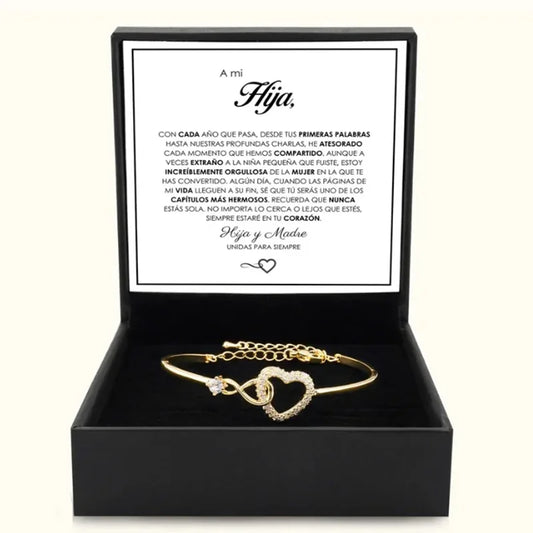 To My Daughter – Infinity Heart Bracelet with Gift Box
