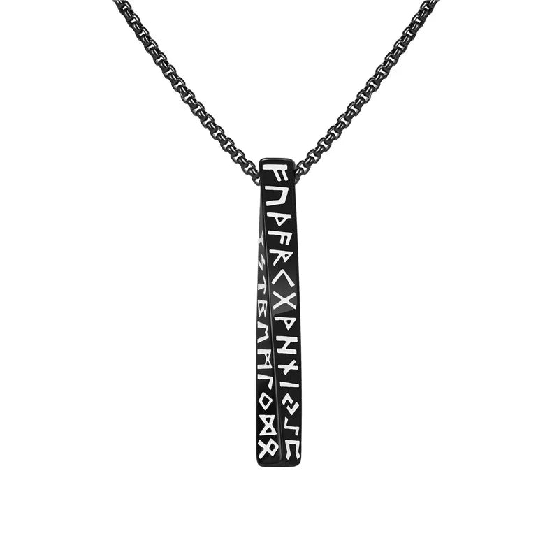 Viking Runes Valknut Necklace – Norse Mobius Pendant for Men & Boys