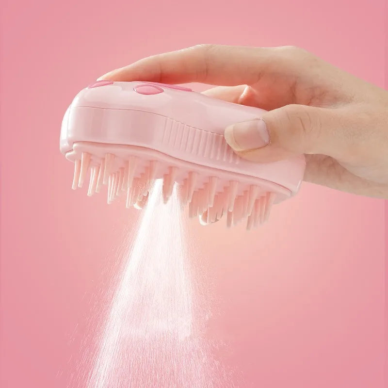 3-in-1 Steam Cat Brush – Grooming, Massage & Hair Removal