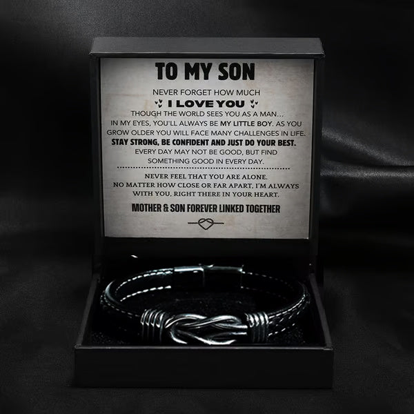 To My Son - Son's Infinity Bracelet Gift Set